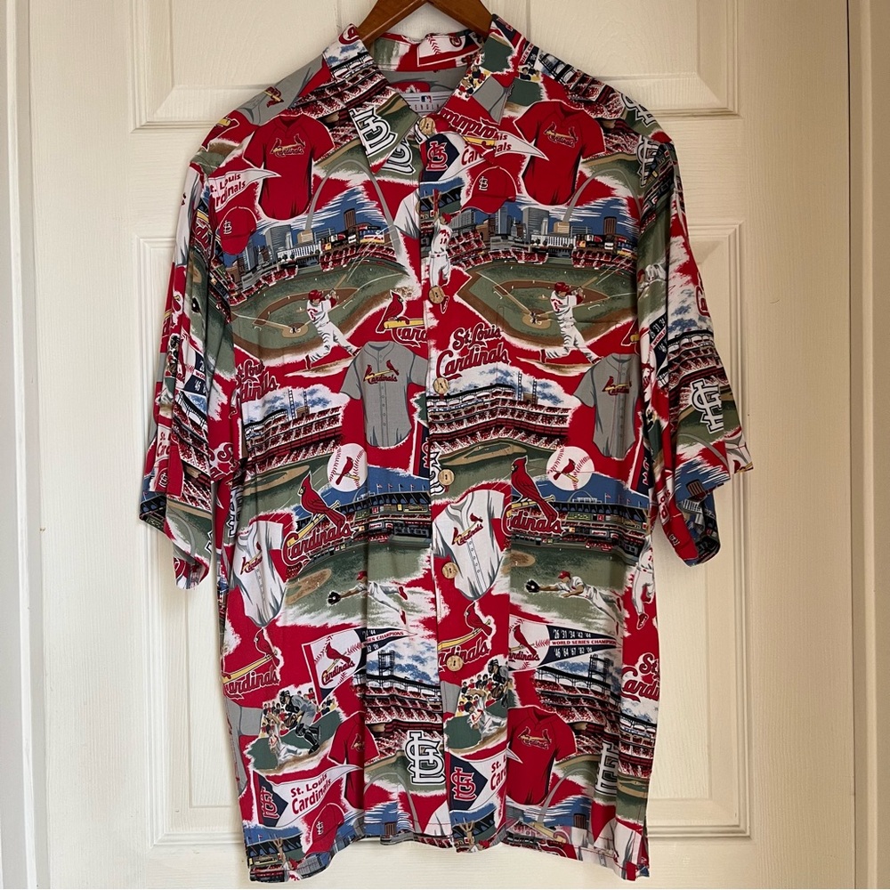 Reyn Spooner Shirt MLB St. Louis Cardinals Baseball World Series Hawaiian L
